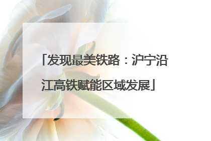 发现最美铁路：沪宁沿江高铁赋能区域发展