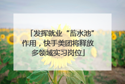 发挥就业“蓄水池”作用，快手美团将释放多领域实习岗位