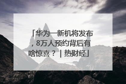 华为一新机将发布，8万人预约背后有啥惊喜？｜热财经