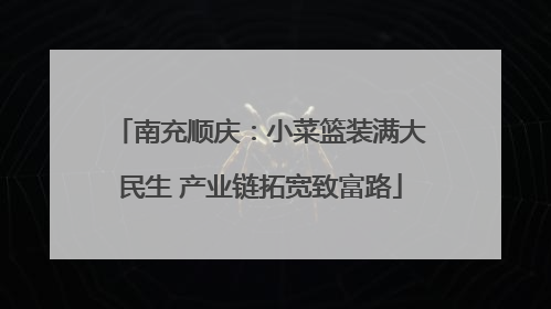 南充顺庆：小菜篮装满大民生 产业链拓宽致富路