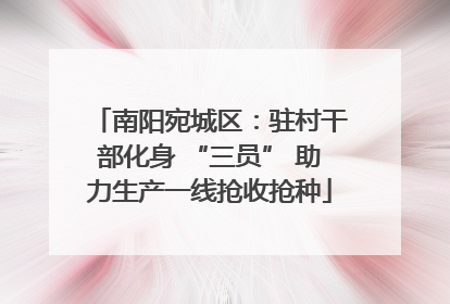 南阳宛城区：驻村干部化身 “三员” 助力生产一线抢收抢种
