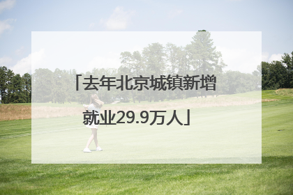 去年北京城镇新增就业29.9万人