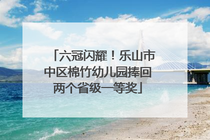 六冠闪耀！乐山市中区棉竹幼儿园捧回两个省级一等奖
