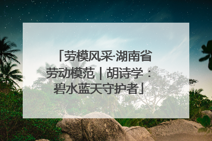 劳模风采·湖南省劳动模范｜胡诗学：碧水蓝天守护者