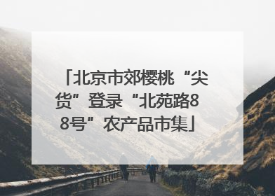 北京市郊樱桃“尖货”登录“北苑路88号”农产品市集