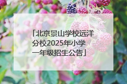北京景山学校远洋分校2025年小学一年级招生公告