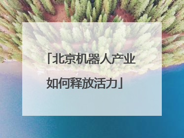 北京机器人产业如何释放活力
