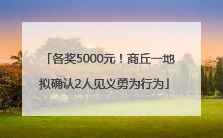 各奖5000元！商丘一地拟确认2人见义勇为行为