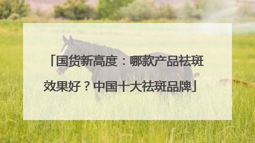 国货新高度：哪款产品祛斑效果好？中国十大祛斑品牌