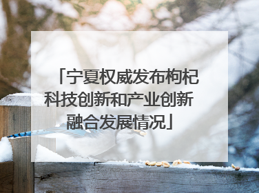 宁夏权威发布枸杞科技创新和产业创新融合发展情况