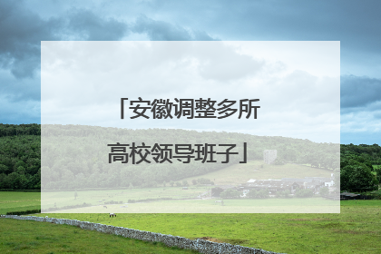 安徽调整多所高校领导班子