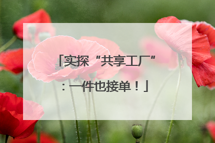 实探“共享工厂”：一件也接单！