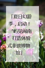 夏日幻游季，启动！“屿见闽南”打造体验式非遗博物馆