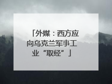 外媒：西方应向乌克兰军事工业“取经”