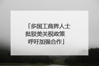 多国工商界人士批驳美关税政策 呼吁加强合作