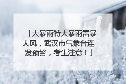 大暴雨特大暴雨雷暴大风，武汉市气象台连发预警，考生注意！