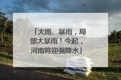 大雨、暴雨，局部大暴雨！今起，河南将迎强降水