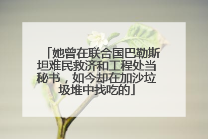 她曾在联合国巴勒斯坦难民救济和工程处当秘书，如今却在加沙垃圾堆中找吃的