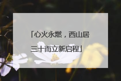心火永燃，西山居三十而立新启程