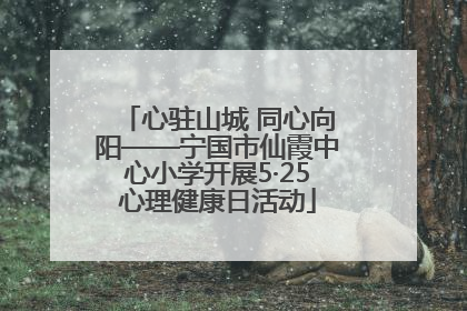 心驻山城 同心向阳——宁国市仙霞中心小学开展5·25心理健康日活动