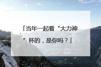 当年一起看“大力神”杯的，是你吗？