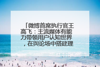 微博首席执行官王高飞：主流媒体有能力带领用户认知世界，在舆论场中搭建理性的讨论空间