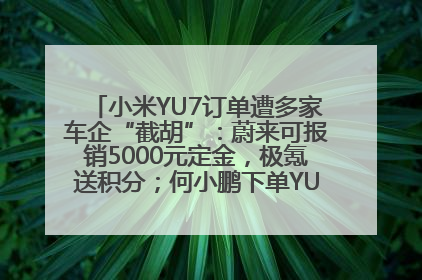 小米YU7订单遭多家车企“截胡”：蔚来可报销5000元定金，极氪送积分；何小鹏下单YU7，喊话雷军早点交付
