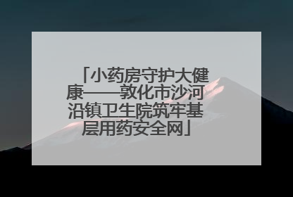 小药房守护大健康——敦化市沙河沿镇卫生院筑牢基层用药安全网