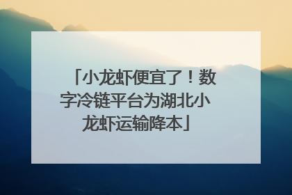 小龙虾便宜了！数字冷链平台为湖北小龙虾运输降本