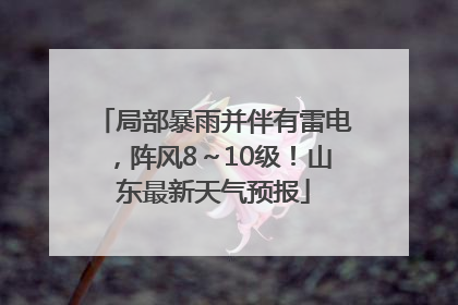 局部暴雨并伴有雷电，阵风8～10级！山东最新天气预报