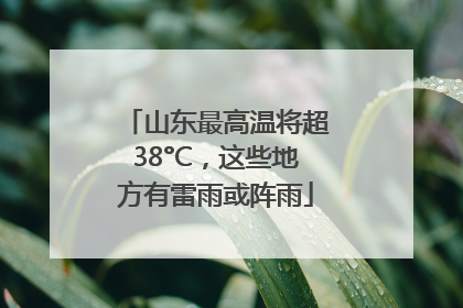 山东最高温将超38°C，这些地方有雷雨或阵雨