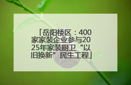 岳阳楼区：400家家装企业参与2025年家装厨卫“以旧换新”民生工程