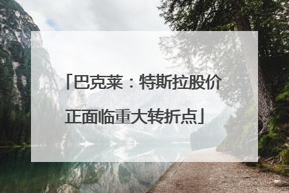 巴克莱：特斯拉股价正面临重大转折点