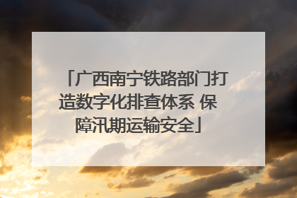 广西南宁铁路部门打造数字化排查体系 保障汛期运输安全