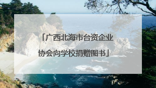 广西北海市台资企业协会向学校捐赠图书