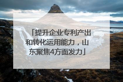 提升企业专利产出和转化运用能力，山东聚焦4方面发力
