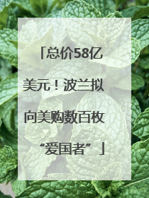 总价58亿美元！波兰拟向美购数百枚“爱国者”