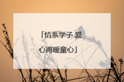 情系学子 爱心再暖童心