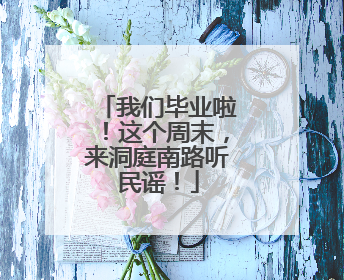 我们毕业啦！这个周末，来洞庭南路听民谣！