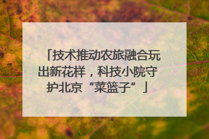 技术推动农旅融合玩出新花样，科技小院守护北京“菜篮子”