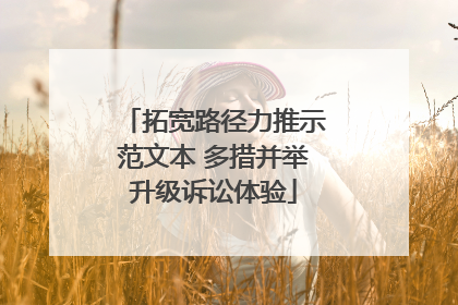 拓宽路径力推示范文本 多措并举升级诉讼体验