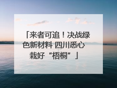来者可追！决战绿色新材料 四川悉心栽好“梧桐”