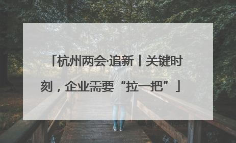 杭州两会·追新丨关键时刻，企业需要“拉一把”