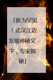 极为罕见！武汉江边发现神秘文字，专家揭秘