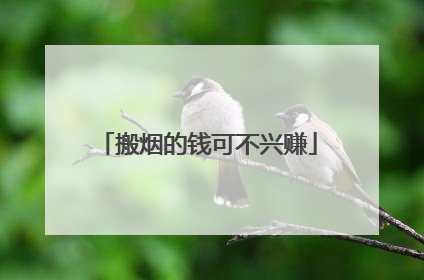 搬烟的钱可不兴赚