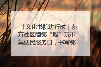 文化书院进行时｜东方社区睦邻“摊”玩市集便民服务日，书写邻里共生新篇章