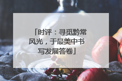 时评：寻觅黔常风光，于最美中书写发展答卷