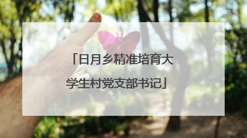 日月乡精准培育大学生村党支部书记