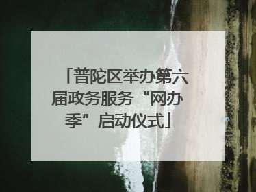 普陀区举办第六届政务服务“网办季”启动仪式