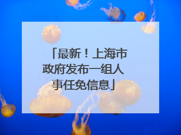 最新！上海市政府发布一组人事任免信息